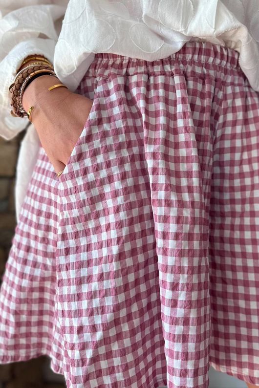 Nonni Gingham City Short Indian Pink